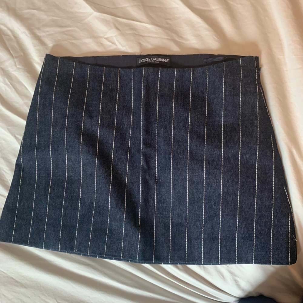 Dolce & Gabbana blue striped mini skirt